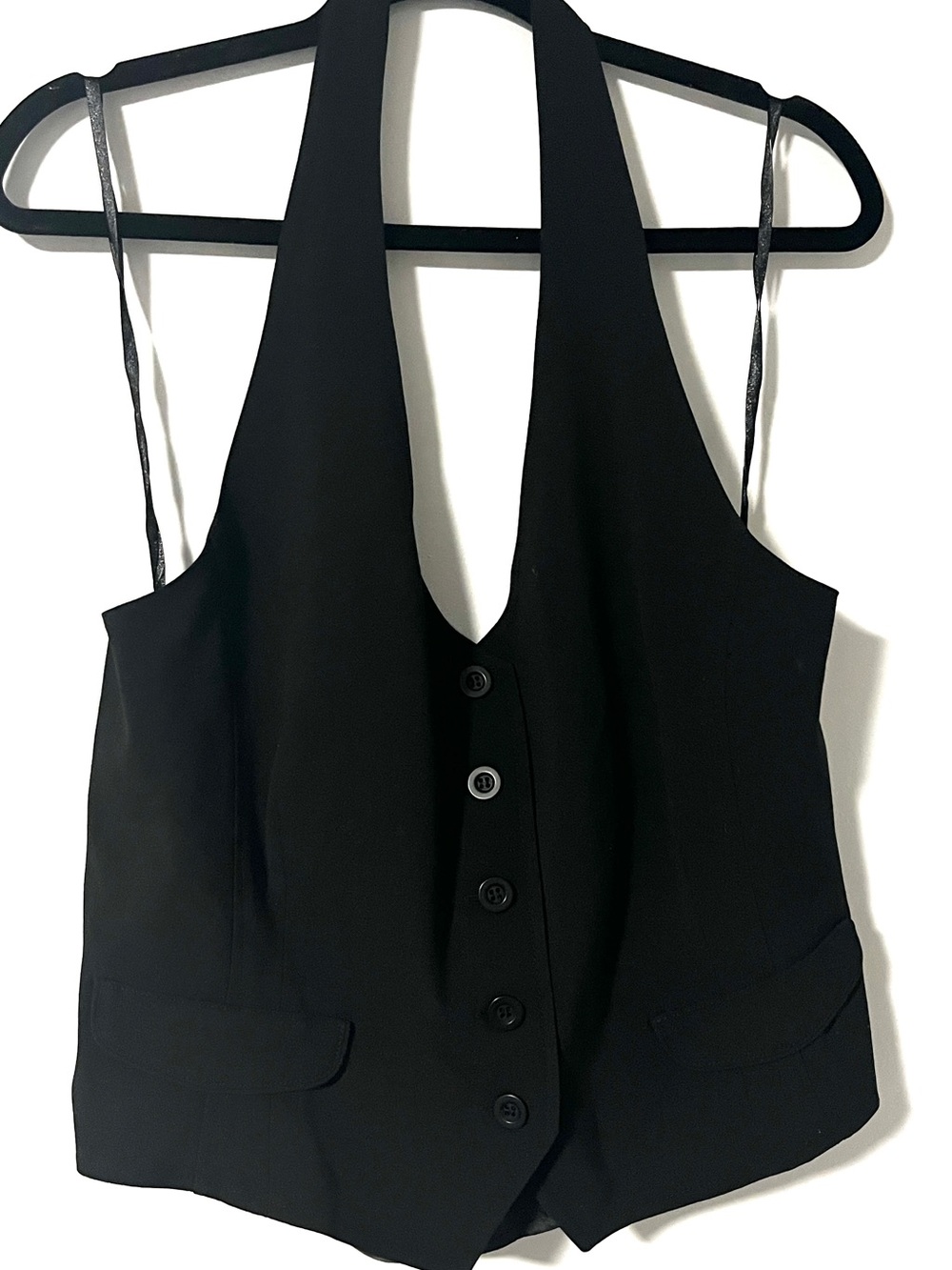 NWT Black Halter Vest Top - Women's Tailored Sleeveless Top